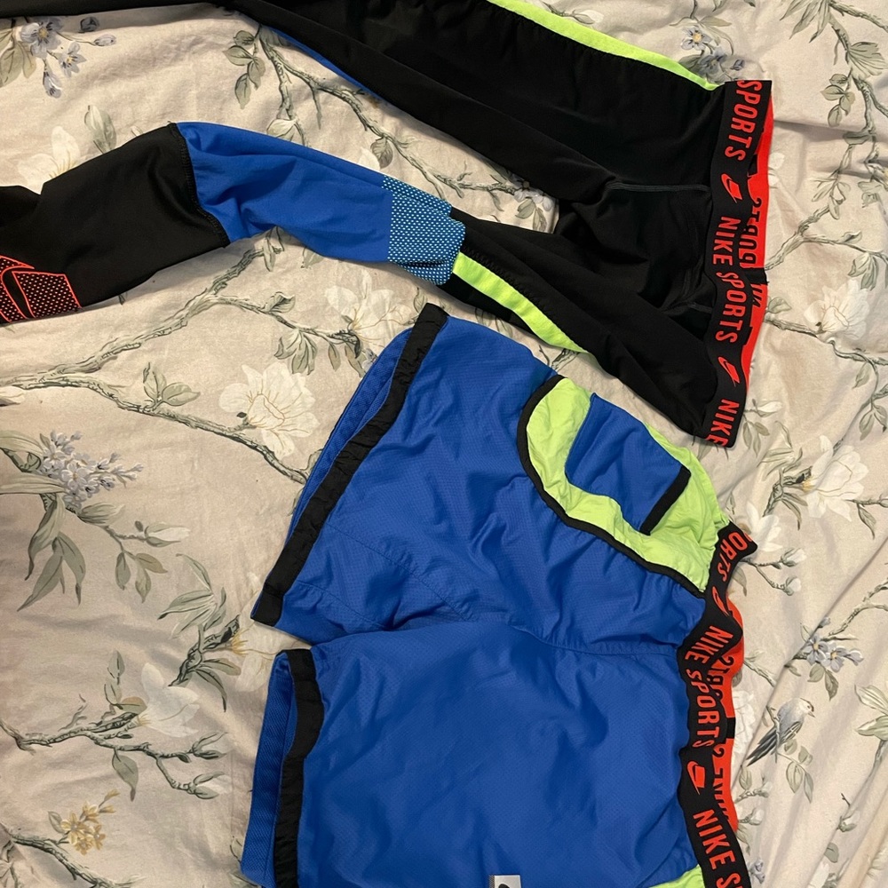 Nike Sport Clash Shorts/Leggings - M - Blue